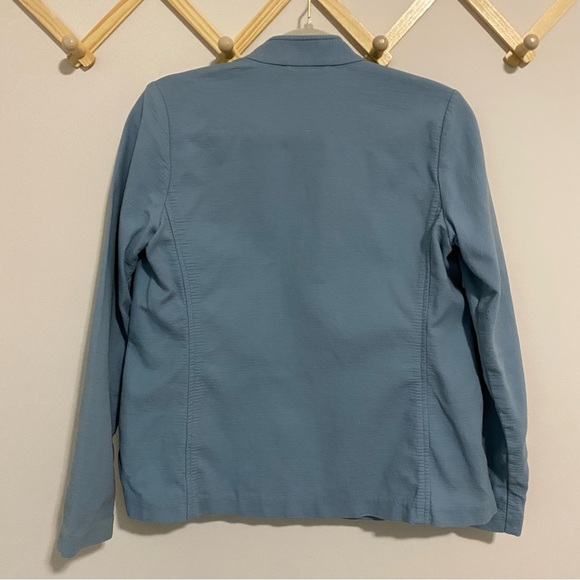 Eileen Fisher Light Blue Textured Cotton Jacket size XS - Picture 6 of 8